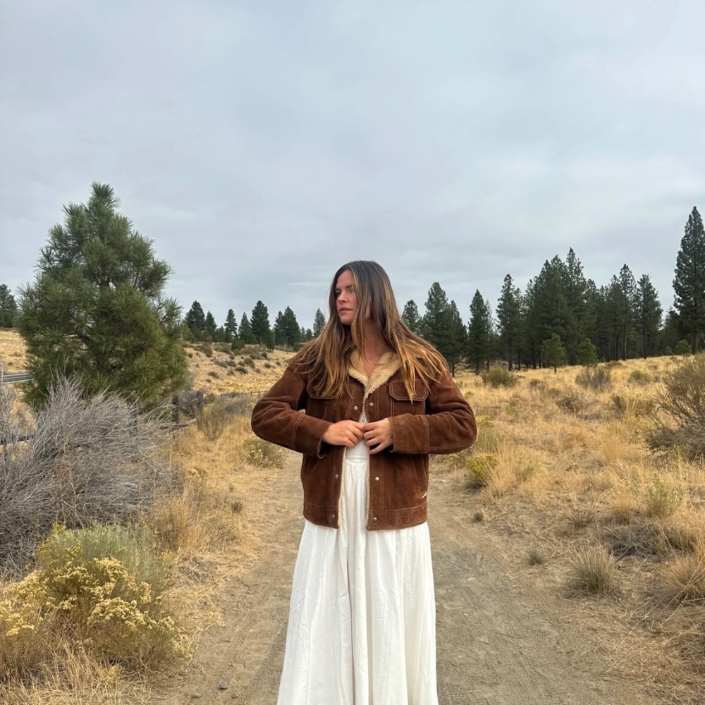 American Vintage Suede Shearling Brown Jacket
